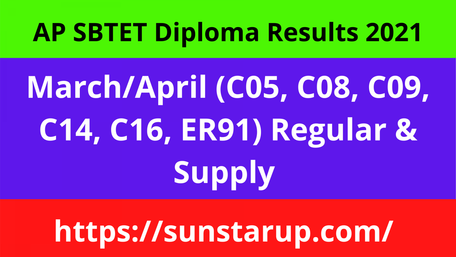 AP SBTET Diploma Results 2021 – Sunstarup